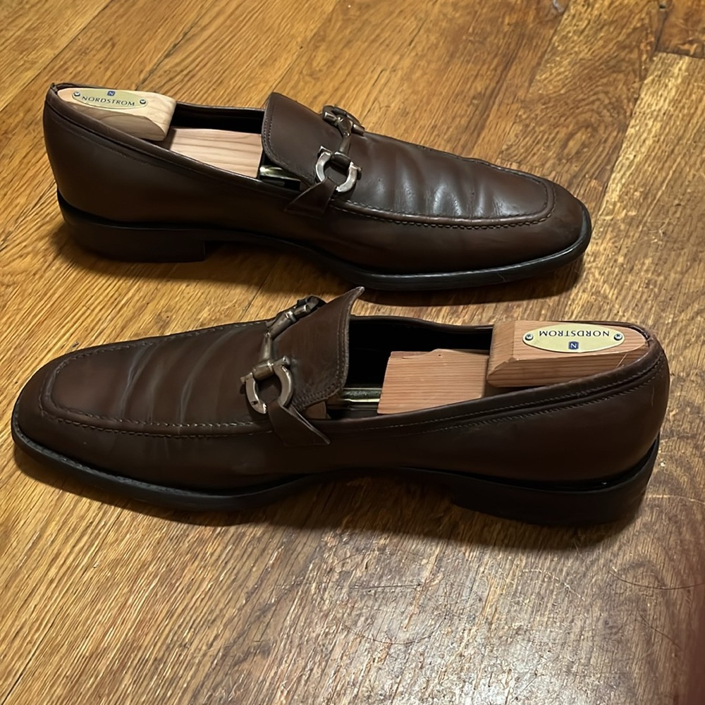 Salvatore Ferragamo Men's Brown Loafer Gancini Size 12 - Picture 7 of 10